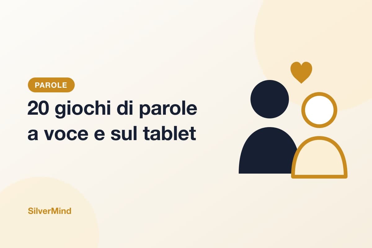 Una coppia di anziani ride davanti a un gioco di parole sul tavolo della cucina