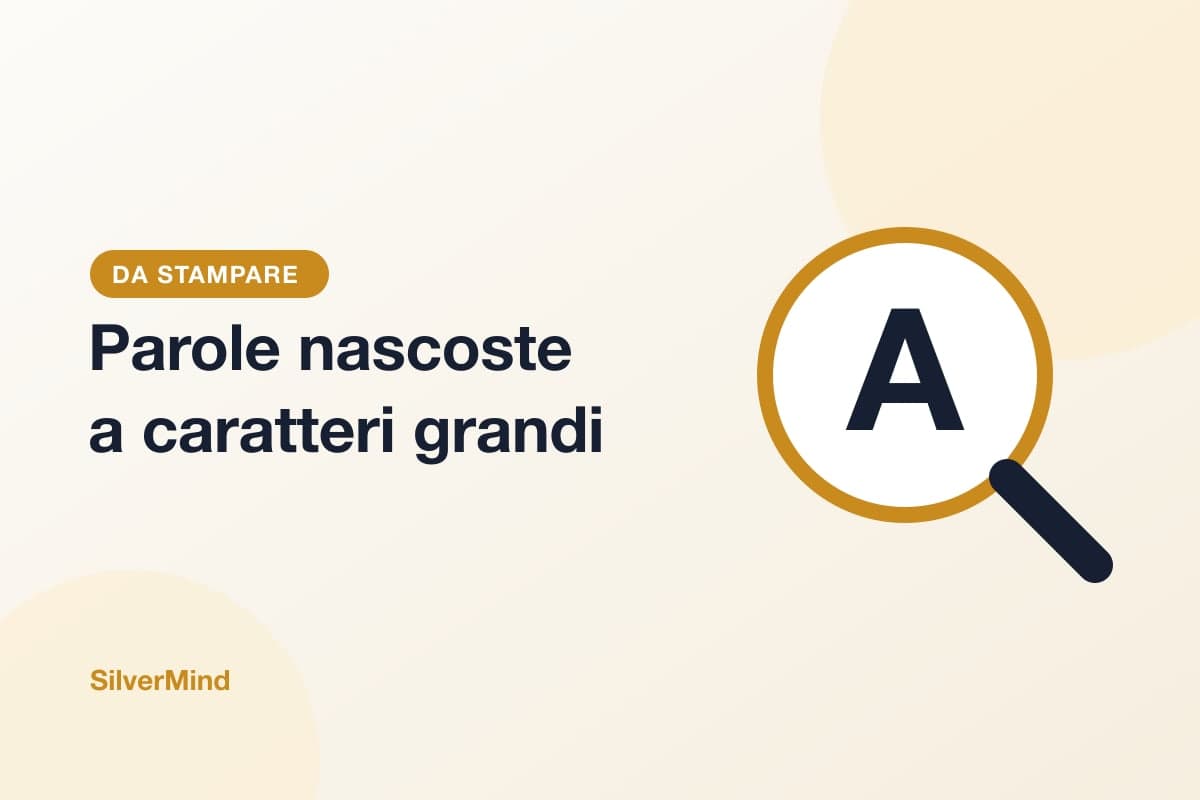 Una coppia di anziani ride davanti a uno schema di parole nascoste sul tavolo della cucina
