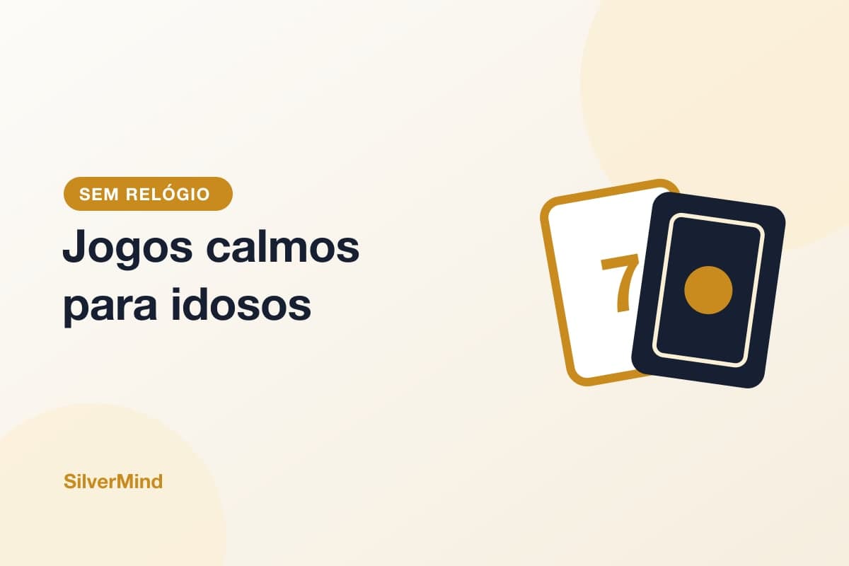 Ilustração: uma xícara de chá, um baralho e um tablet com uma grade de letras grandes sobre um fundo azul-claro