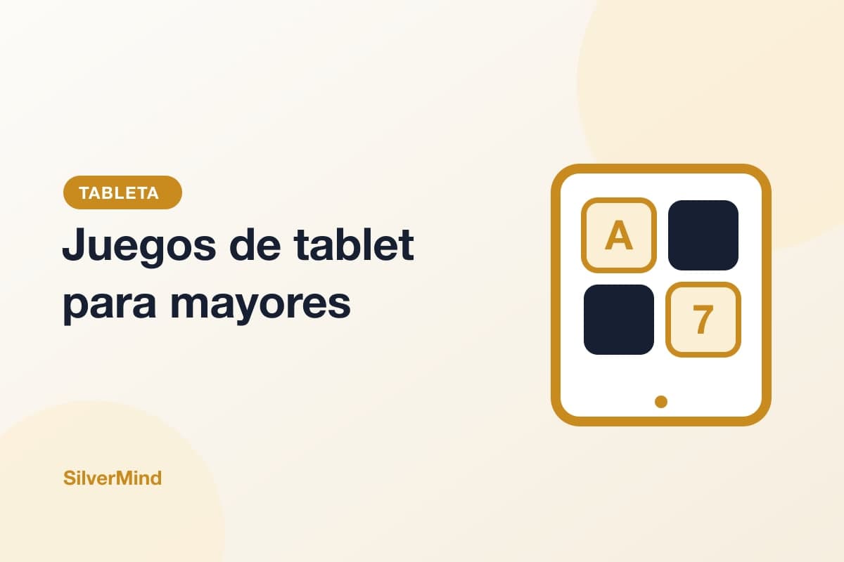 Ilustración: una tableta con fichas grandes de letras y números sobre un fondo tranquilo