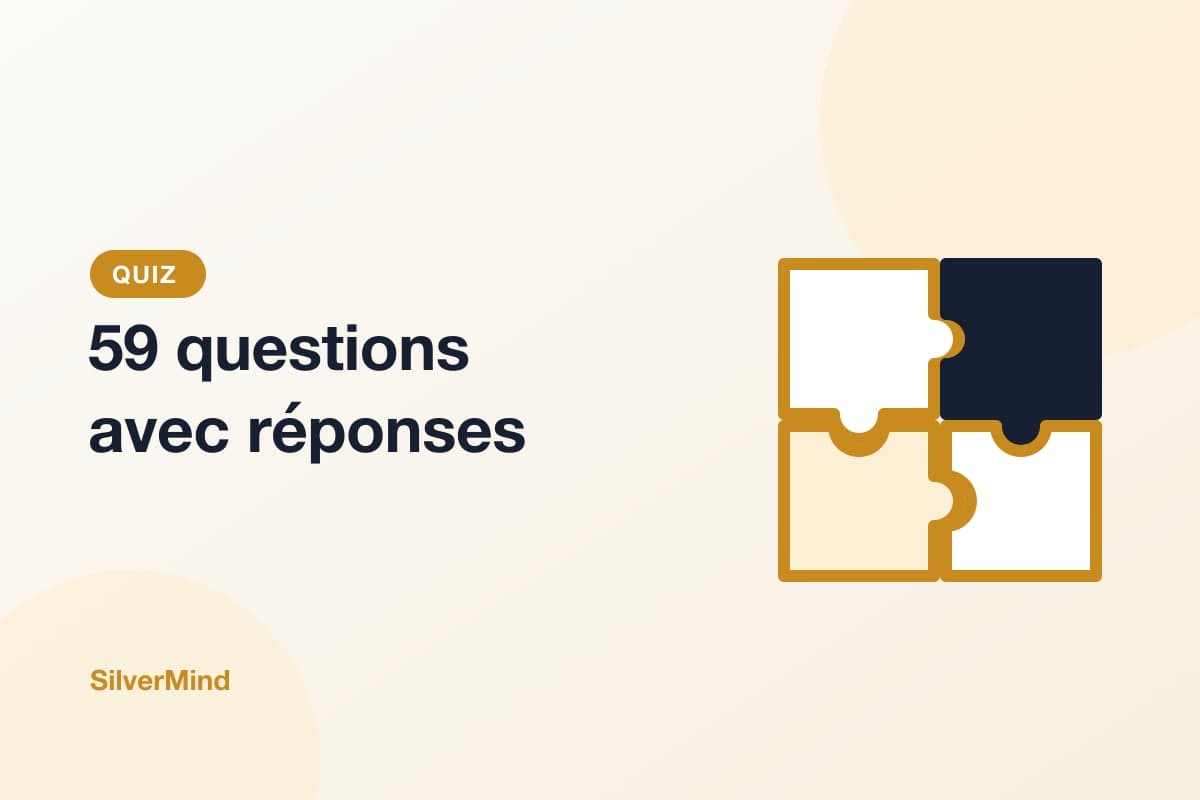 Illustration : des cartes de quiz ornées de grands points d'interrogation sur une table, à côté d'une tasse de café