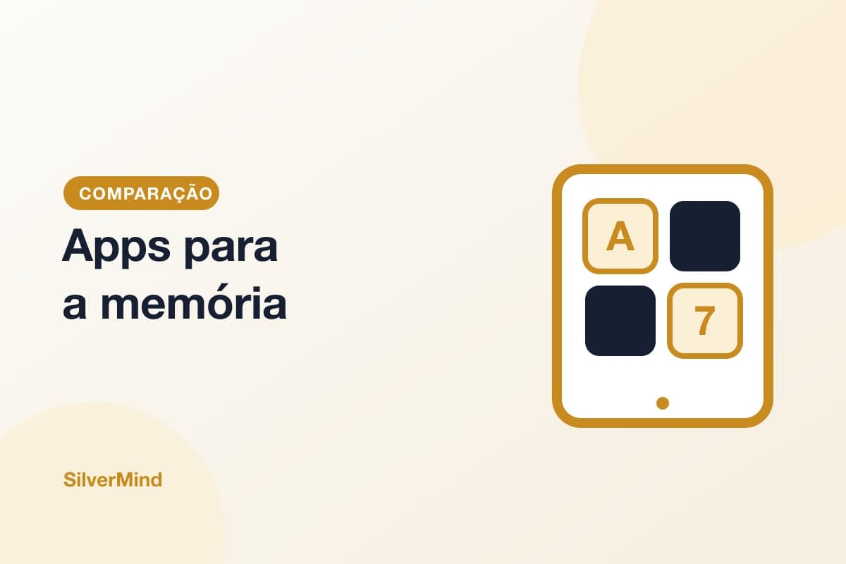 Ilustração: um celular com cartas de memória na tela ao lado de uma lista com marcas de verificação